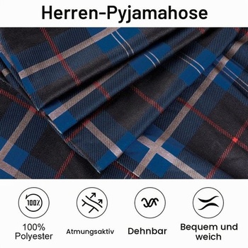 Pánské pyžamové kalhoty AUYAO (jednobarevné/kostkované, M~XL) Modré kostkované L