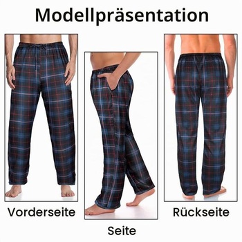 Pánské pyžamové kalhoty AUYAO (jednobarevné/kostkované, M~XL) Modré kostkované L