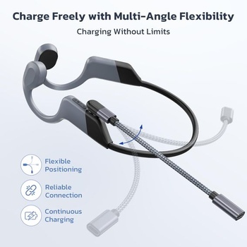 Nabíjací kábel RUXELY USB-C pre slúchadlá Shokz OpenSwim Pro S710, sada 2 kusov
