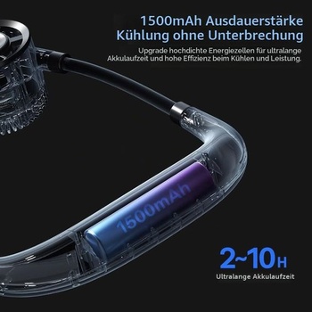 Multifunkčný dobíjací ventilátor na krk s LED displejom, nový prenosný ventilátor pre prácu aj