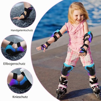 Chrániče kolen YooxArmor pro děti, sada 6 kusů, chrániče na inline brusle pro děti 3-13 let,