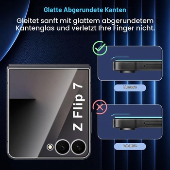 [2+2 kusy] Ochranná fólie na displej pro Samsung Galaxy Z Flip 7/Z Flip 8, 2x flexibilní vnitřní