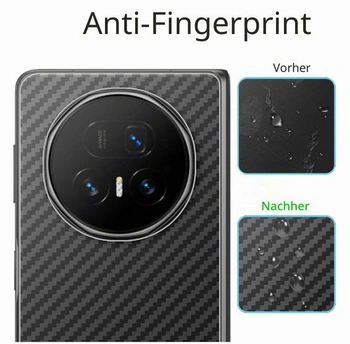 Zadní kryt GIOPUEY kompatibilní s Honor Magic V5, [4 kusy] 0,1mm ultratenký zadní kryt s karbonovým