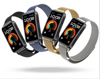 Náramok GIOPUEY kompatibilný s Huawei Band 10/9/8, pletený náramok z nerezovej ocele [odolný proti