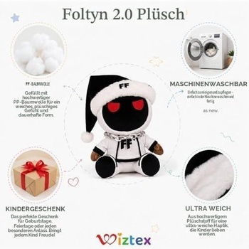 Plyšová hračka Foltyn 2.0 - 24 cm, plněná PP bavlnou, dárek pro děti a fanoušky (řetízek není