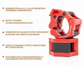 TEPLÉ TĚLO CHLADNÁ MYSL Zesílené 50mm objímky na činku/olympijské objímky na činku - Rychloupínací