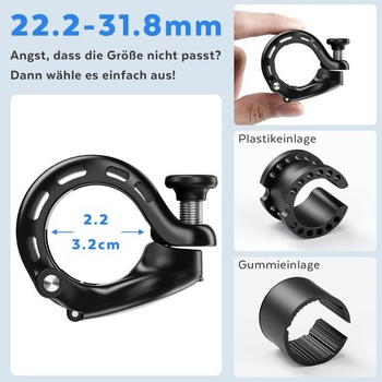 Zvonček na bicykel, inovatívny mini zvonček z hliníkovej zliatiny s hlasitosťou 110 dB pre bicykle,
