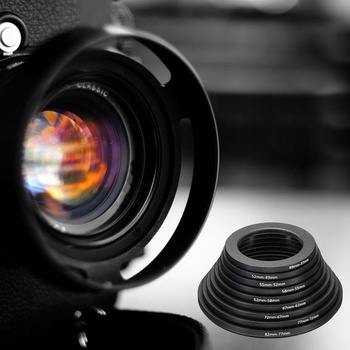 PATIKIL 40,5mm-67mm kovový kroužek s čisticím hadříkem (2 ks, černý) | Adaptérový kroužek na