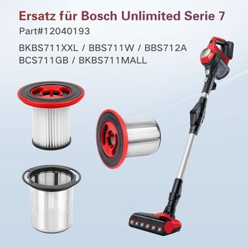 4 náhradní filtry (číslo dílu 12040193) pro akumulátorové vysavače Bosch Unlimited Series 7