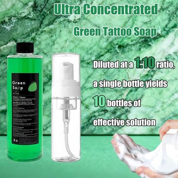 Sada na čistenie tetovania 250ml Green Soap, Unihub Clean Tattoo Soap s 200ml penivou fľaštičkou pre