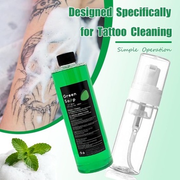 Sada na čistenie tetovania 250ml Green Soap, Unihub Clean Tattoo Soap s 200ml penivou fľaštičkou pre