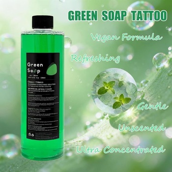 Sada na čistenie tetovania 250ml Green Soap, Unihub Clean Tattoo Soap s 200ml penivou fľaštičkou pre
