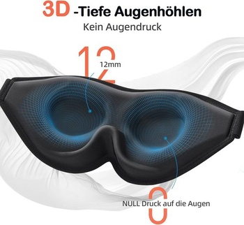INNELO spacia maska ​​pre ženy a mužov, na spanie na boku, 100% blokovanie svetla, puzdro | Nová 3D