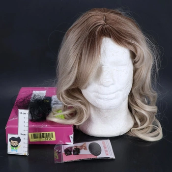 Esmee Lange vlnité blond parochne pre ženy, prírodné syntetické vlasy, tepelne odolná ombré parochňa