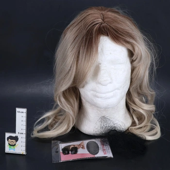 Esmee Lange vlnité blond parochne pre ženy, prírodné syntetické vlasy, tepelne odolná ombré parochňa