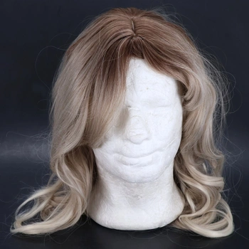 Esmee Lange vlnité blond parochne pre ženy, prírodné syntetické vlasy, tepelne odolná ombré parochňa