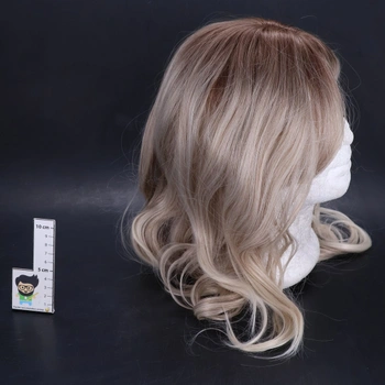 Esmee Lange vlnité blond parochne pre ženy, prírodné syntetické vlasy, tepelne odolná ombré parochňa