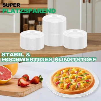 100 opakovaně použitelných plastových talířů, průhledných, 15 cm