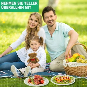 100 opakovaně použitelných plastových talířů, průhledných, 15 cm