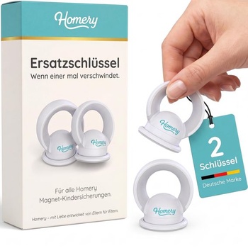 Náhradné kľúče Homery, magnetické, detské, bezpečnostné [balenie 2 ks], 2 náhradné kľúče