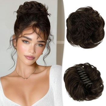 Príčesok RUWISS Messy Bun z pravých vlasov