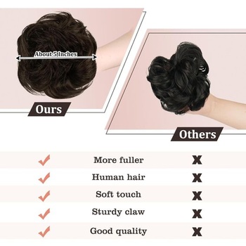 Príčesok RUWISS Messy Bun z pravých vlasov