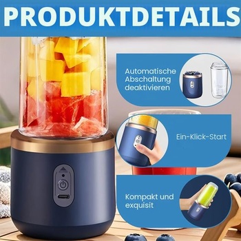 Prenosný mixér, výrobník smoothie 400 ml s digitálnym displejom, prenosný elektrický odšťavovač,