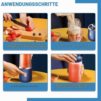 Prenosný mixér, výrobník smoothie 400 ml s digitálnym displejom, prenosný elektrický odšťavovač,