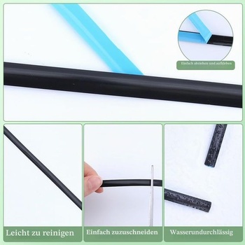 GORGECRAFT 6m těsnicí páska 8mm samolepicí černá pro koupelnové rohy, keramické dlaždice, těsnicí