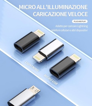 Adaptér Lightning na Micro USB (3 ks) pre iPad Air, Apple a iPhone 14/13 Pro; Kábel Micro USB