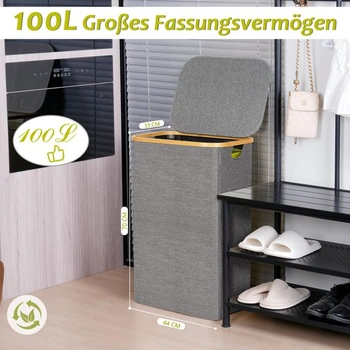 Stojan na žluté pytle efluky 100 l, koš s víkem, držák na žluté pytle, snadné vyjmutí dvířky na