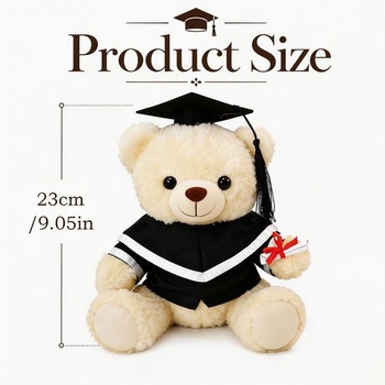 Plyšový medvedík 23 cm - Darčeky na promóciu - Promočný plyšák, biely