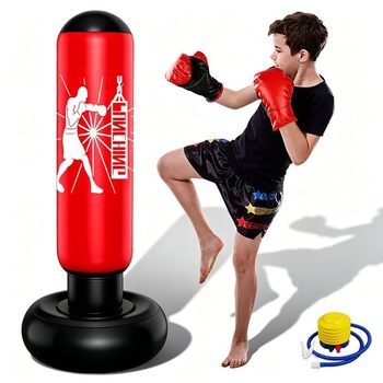 Detské boxovacie vrece 160 cm - Nafukovacie boxovacie vrece s nožnou pumpou - Boxovacie gule pre deti