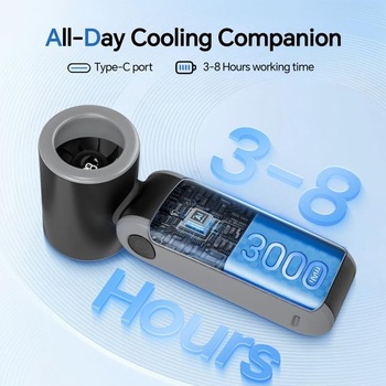 MERTTURM Turbo Mini Fan 17400 ot./min, ruční ventilátor, dobíjecí baterie, malý a výkonný s LED