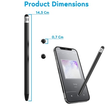 N NEWTOP kapacitní stylus GD10 univerzální hrot gumový dotykový displej duální hrot malý a velký