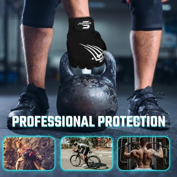 Vzpěračské rukavice SAWANS, Fitness, Cvičení, Polstrovaná ochrana dlaně, Protiskluzový silikonový