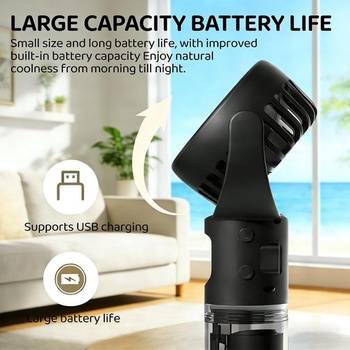 Ručný ventilátor, prenosný mini ventilátor s vodnou hmlou, dobíjací ventilátor s USB a 4 rýchlosťami,