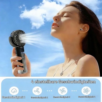 Ručný ventilátor, prenosný mini ventilátor s vodnou hmlou, dobíjací ventilátor s USB a 4 rýchlosťami,