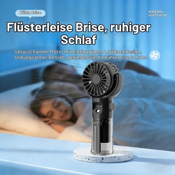 Ručný ventilátor, prenosný mini ventilátor s vodnou hmlou, dobíjací ventilátor s USB a 4 rýchlosťami,