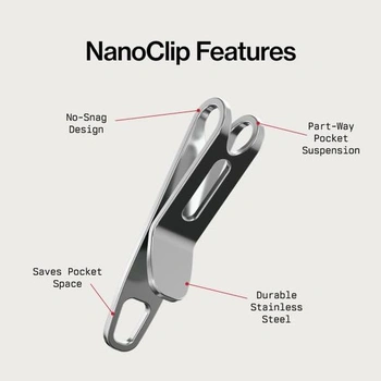 KeySmart Nano Clip - Vreckový klip na kľúčenku - Pripevnite si kľúče k nohaviciam alebo vrecku a zbavte