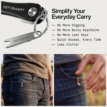 KeySmart Nano Clip - Vreckový klip na kľúčenku - Pripevnite si kľúče k nohaviciam alebo vrecku a zbavte