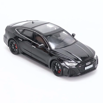 Imtfzct 1/24 Supercar RS7 Black Warrior Model Car, zvukové a světelné autíčko s funkcí natahování,