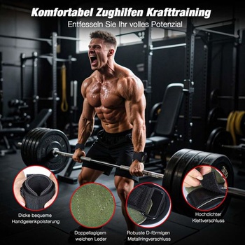 Kožené zdvíhacie popruhy pre kulturistiku, vzpieranie, silový tréning a fitness - Extra pevné a