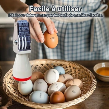 Pečiatka s dátumom spotreby na vajcia a obálky, gumové značenie, 4 mm, pre kuracie, kačacie, turecké a