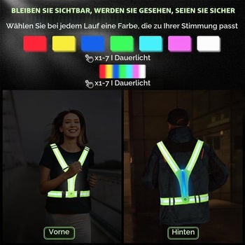 Reflexná vesta Ainiv LED, cyklistická reflexná vesta, bežecká vesta, zelená