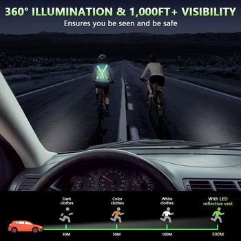 Reflexná vesta Ainiv LED, cyklistická reflexná vesta, bežecká vesta, zelená