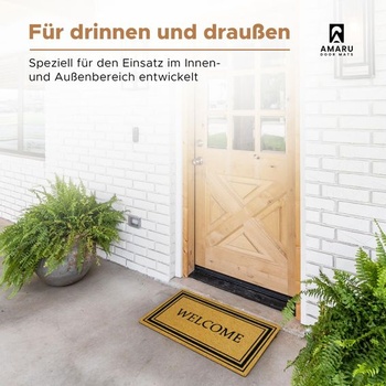 Štýlová rohožka Welcome z kokosového vlákna - 70x40cm - rohožka Welcome s protišmykovým PVC a