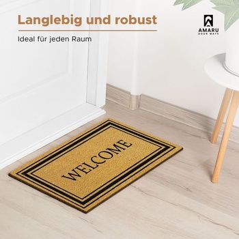 Štýlová rohožka Welcome z kokosového vlákna - 70x40cm - rohožka Welcome s protišmykovým PVC a