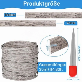 DBREAKS 35m PE ratan plochý 13,5 mm široký tkaný ratan šedá melanž 35M (širšia) šedá melanž