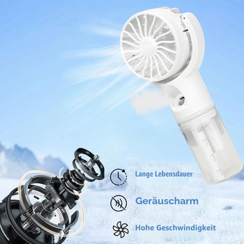 Prenosný ručný ventilátor s vodnou hmlou, dobíjací USB ventilátor so 4 rýchlosťami, ventilátor s